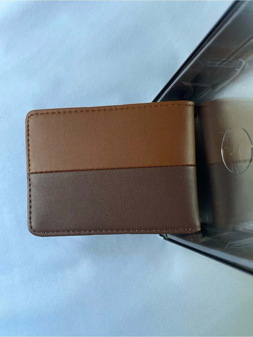 RVCA Two-Tone Brown & Dark Brown Card Holder Wallet